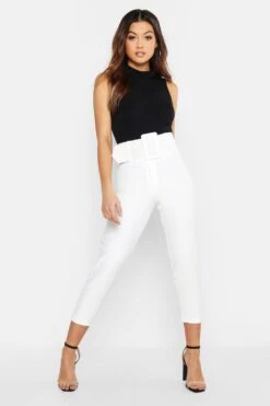 Pantalon Taille Haute Ă Ceinture