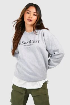 BOOHOO Sweat Oversize "Ye Saint West"
