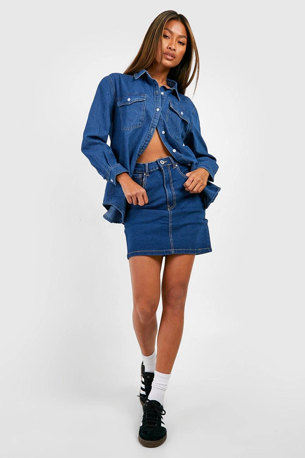 Jupe Basique Stretch En Jean – Image 3