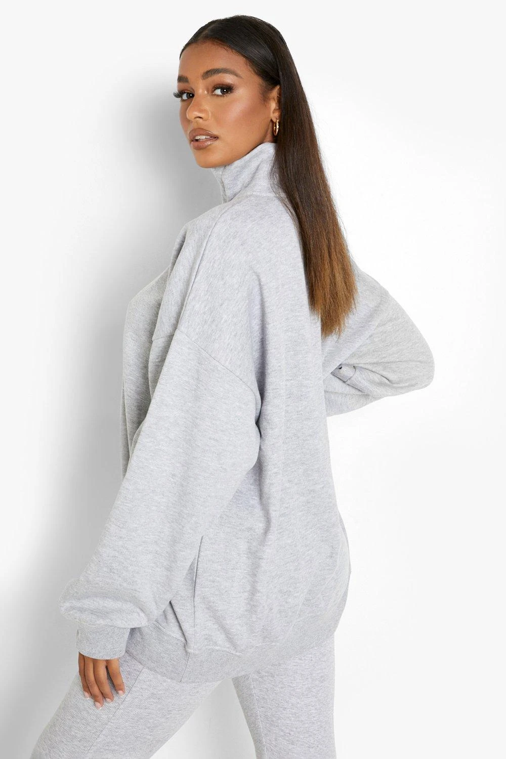 Sweat Oversize à Col Zippé En Tissu Recyclé – Image 2