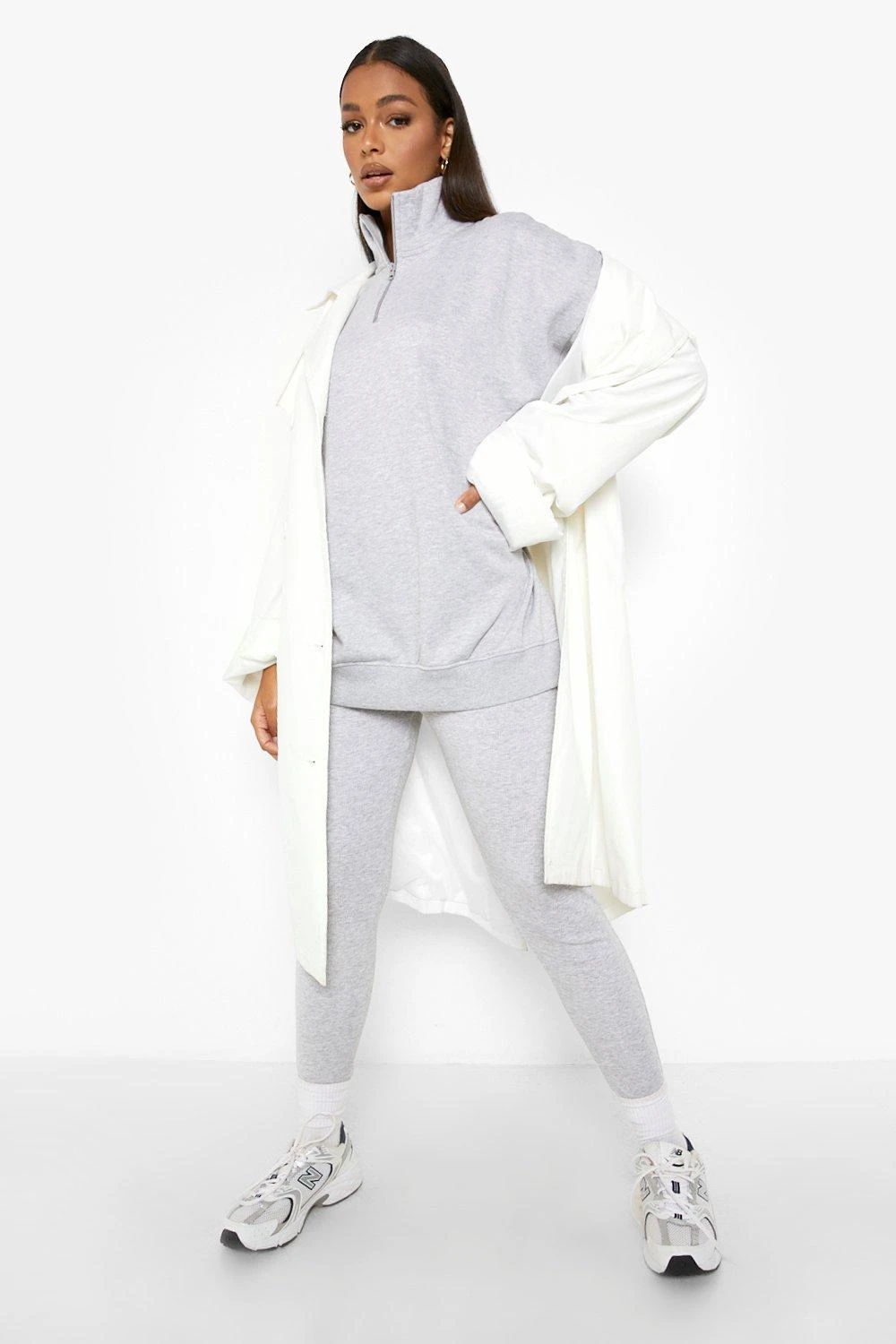 Sweat Oversize à Col Zippé En Tissu Recyclé – Image 3