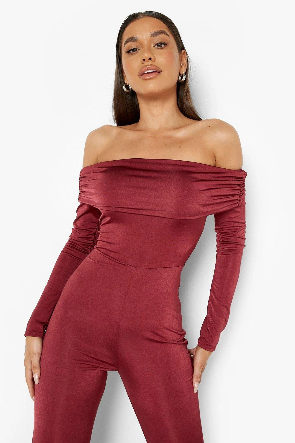 Combinaison Moulante à épaules Tombantes En Tissu Recyclé – Image 4