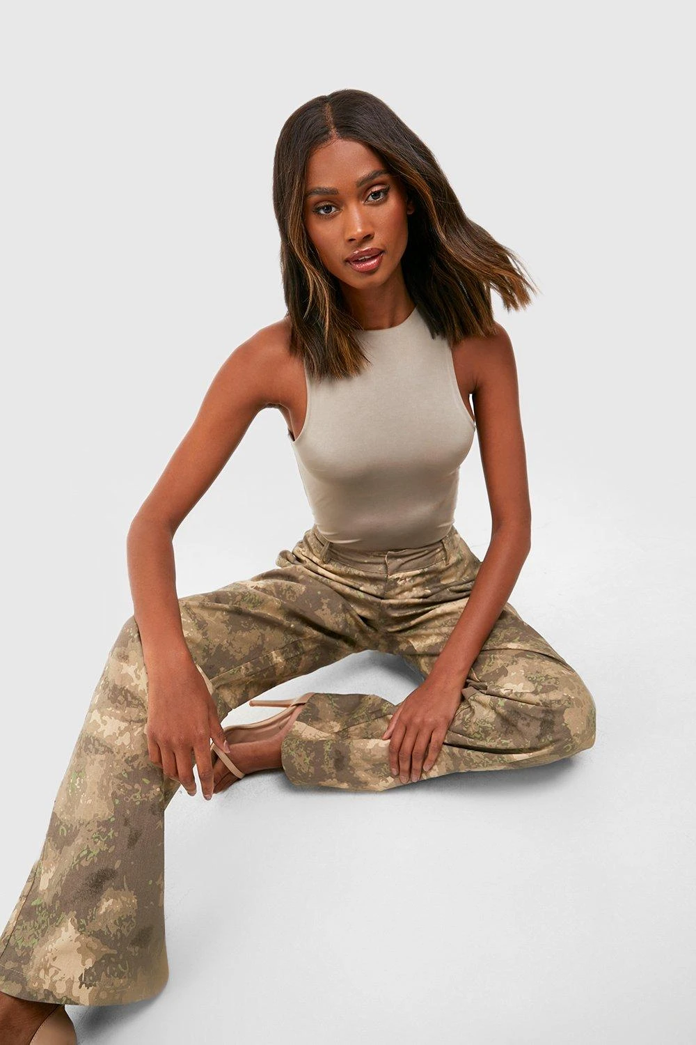Pantalon Cargo Droit Effet Camouflage – Image 3