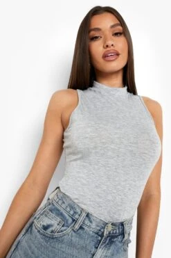 Top à Col Montant Sans Manches