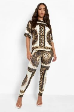 Ensemble Avec T-shirt Et Legging à Imprimé Baroque