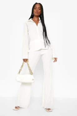 Pantalon Flare Effet Plissé