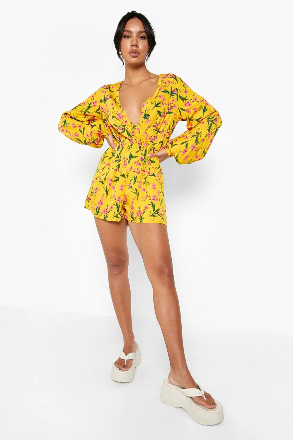 Combishort Ample à Imprimé Fleuri – Image 3