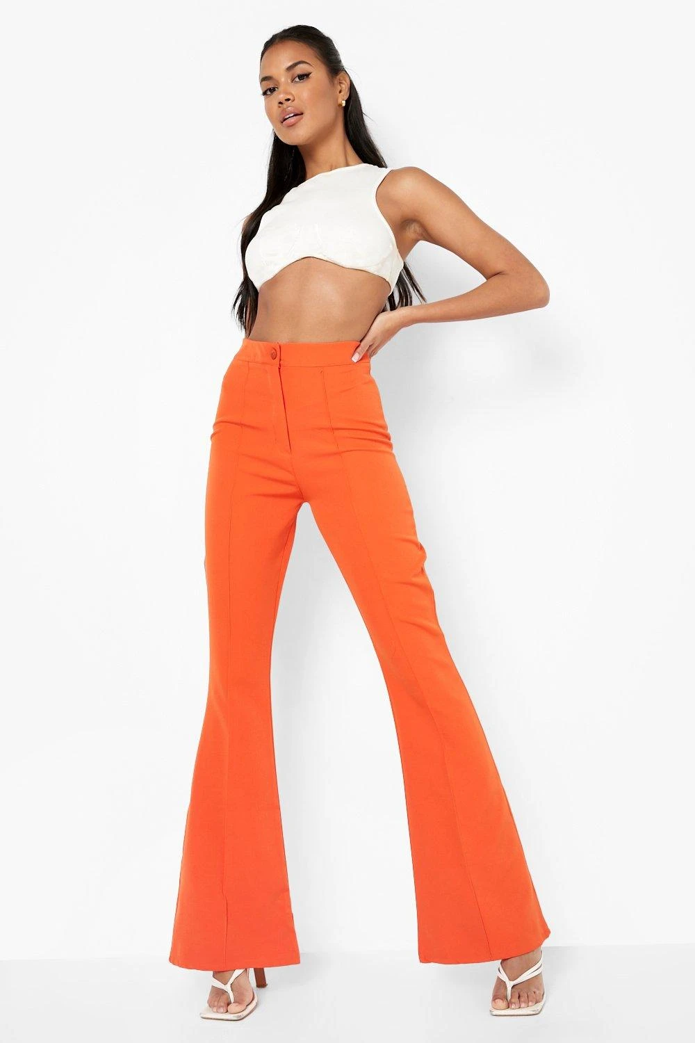 Pantalon Flare Slim à Coutures Contrastantes – Image 3