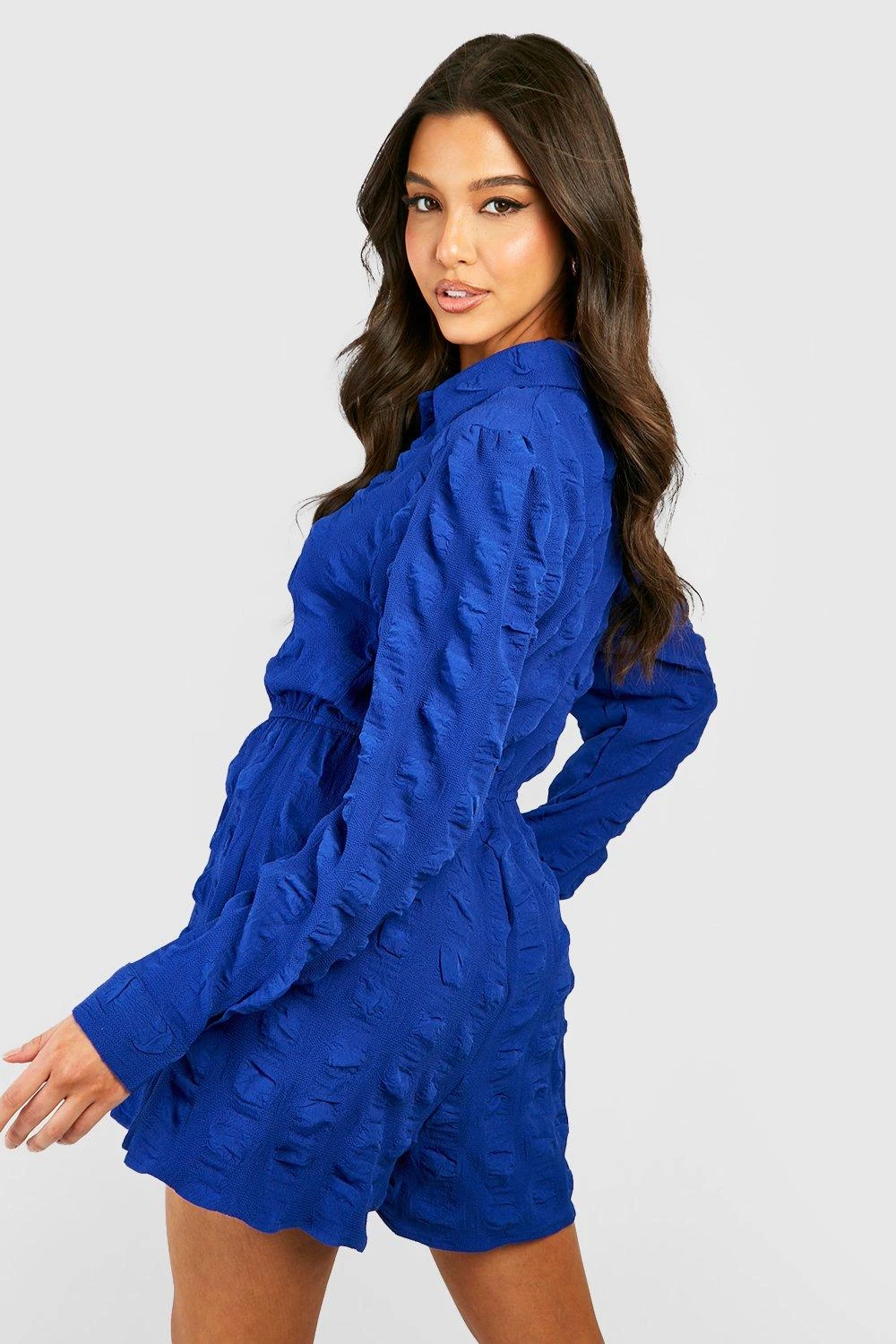 Combishort Ample Texturée à Ceinture – Image 2