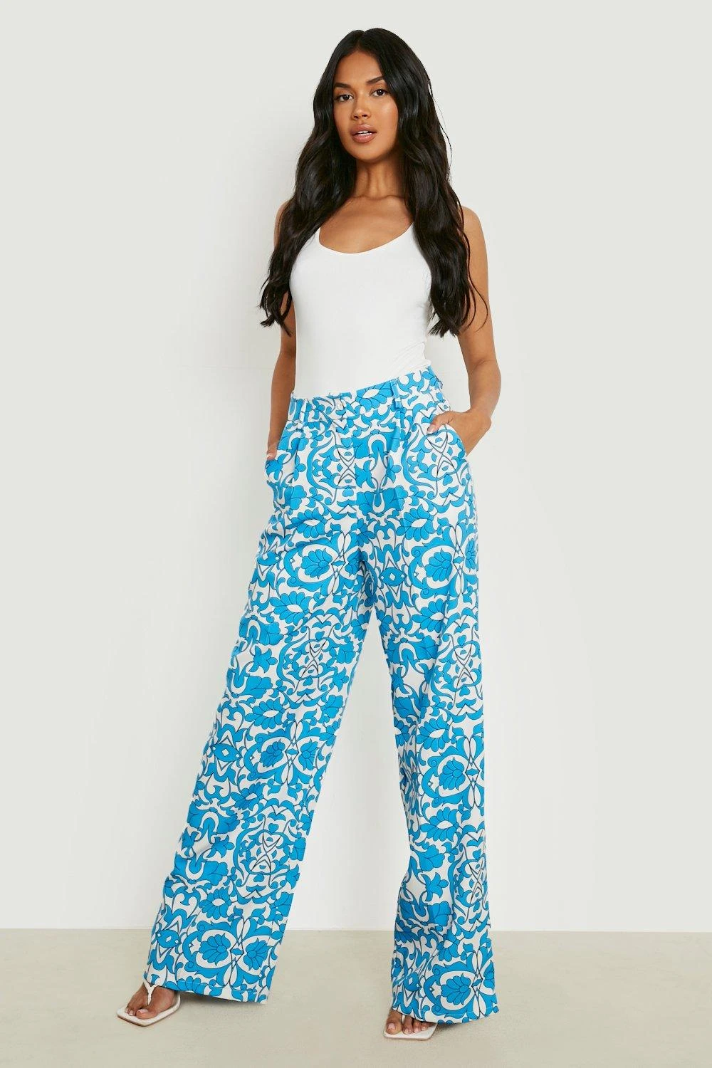 Pantalon Large à Imprimé Porcelaine – Image 3