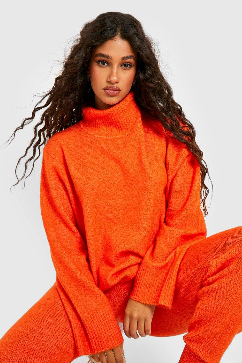 Ensemble Confort Jogging En Tricot Et Pull à Col Roulé