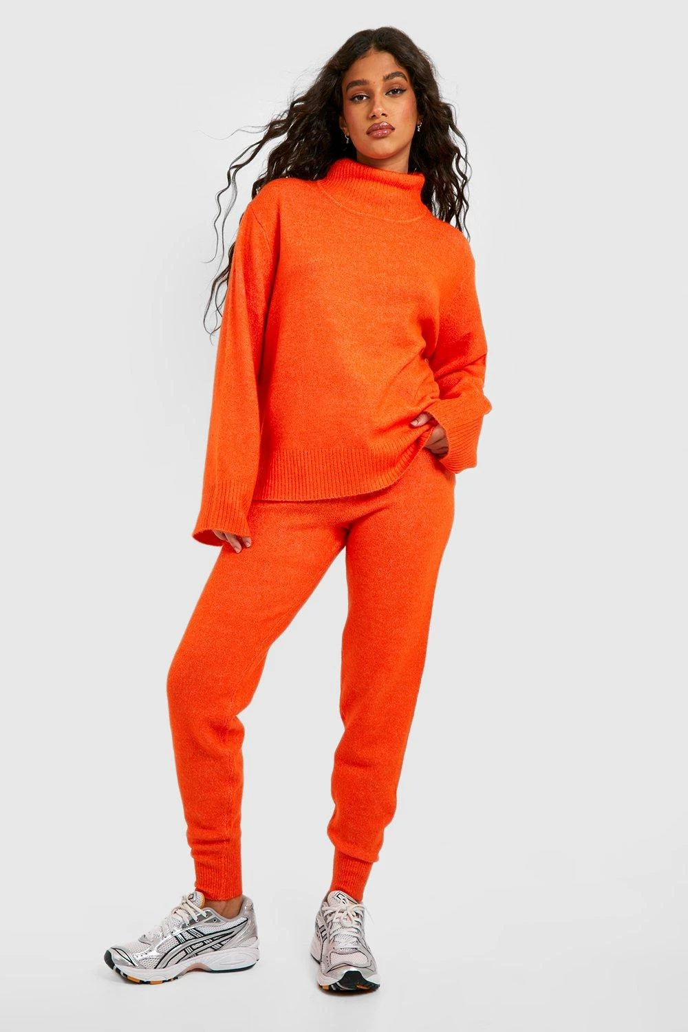 Ensemble Confort Jogging En Tricot Et Pull à Col Roulé – Image 3