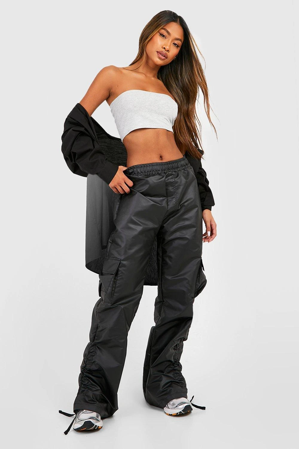 Pantalon Cargo Large Froncé