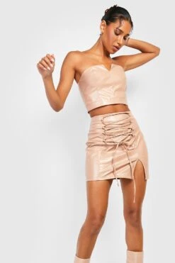 Corset En Similicuir à Encoche