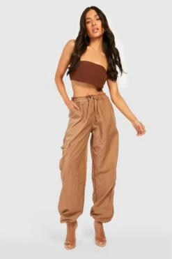 Pantalon Cargo à Ourlets Retroussés