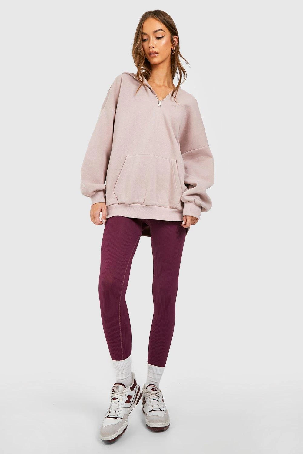 Sweat à Capuche Oversize à Col Zippé – Image 3