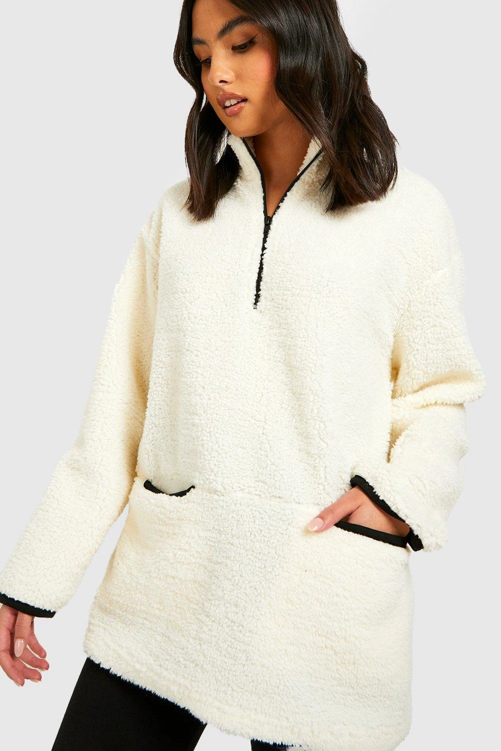 Sweat Zippé En Faux Mouton – Image 4