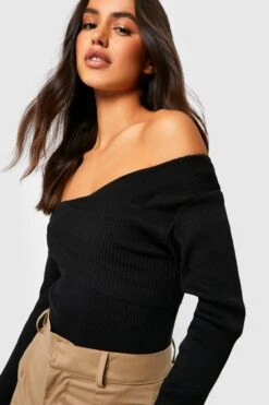 Body Asymétrique En Maille à Col Bateau