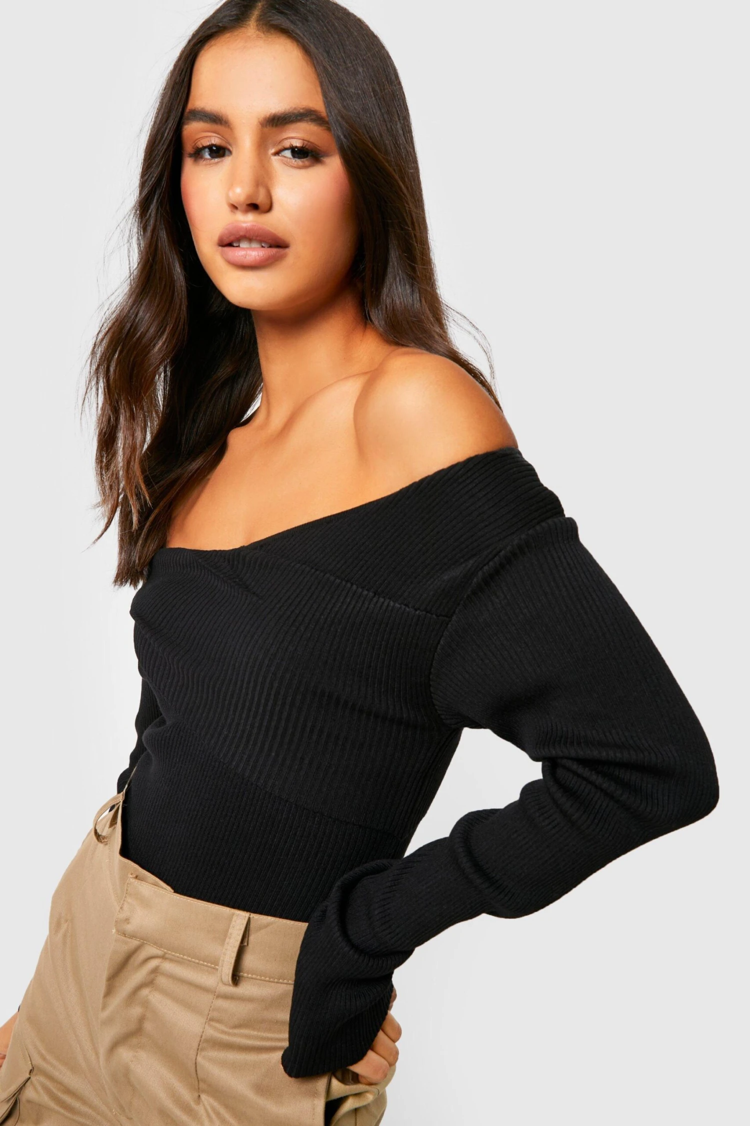 Body Asymétrique En Maille à Col Bateau – Image 4