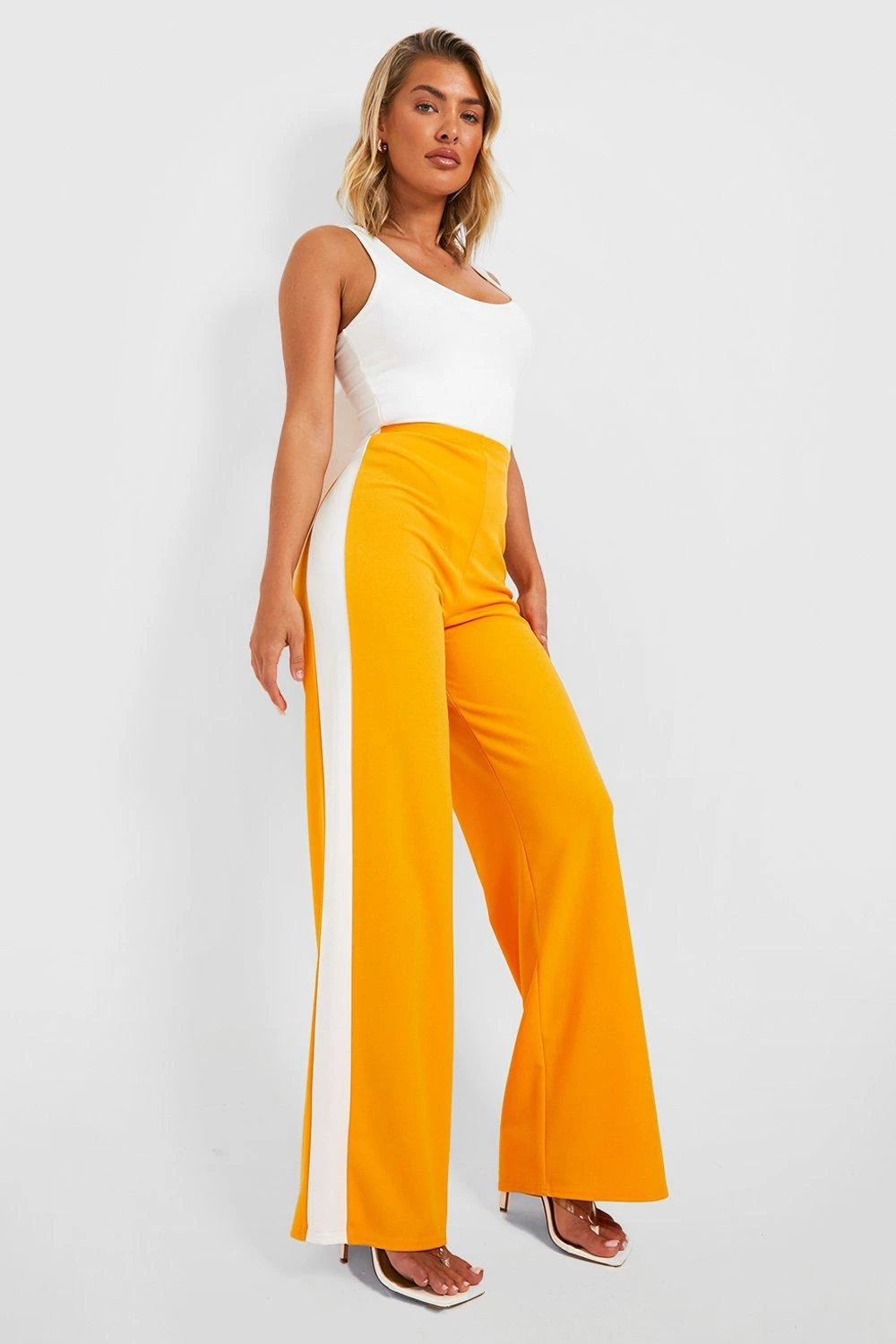 Pantalon Long Ă Rayures Contrastantes