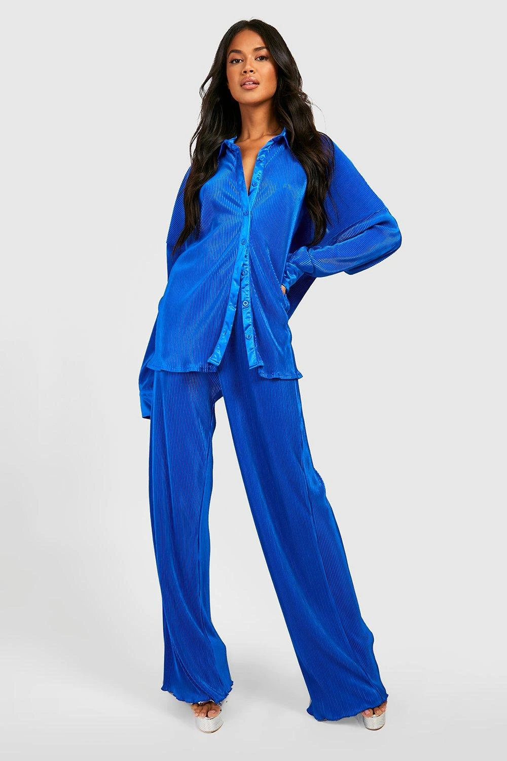 Pantalon Flare Plissé En Tissu Premium – Image 3