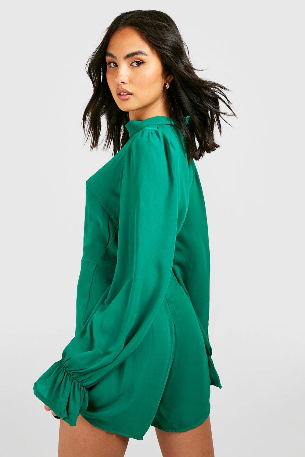 Combishort En Mousseline De Soie à Col Montant – Image 2