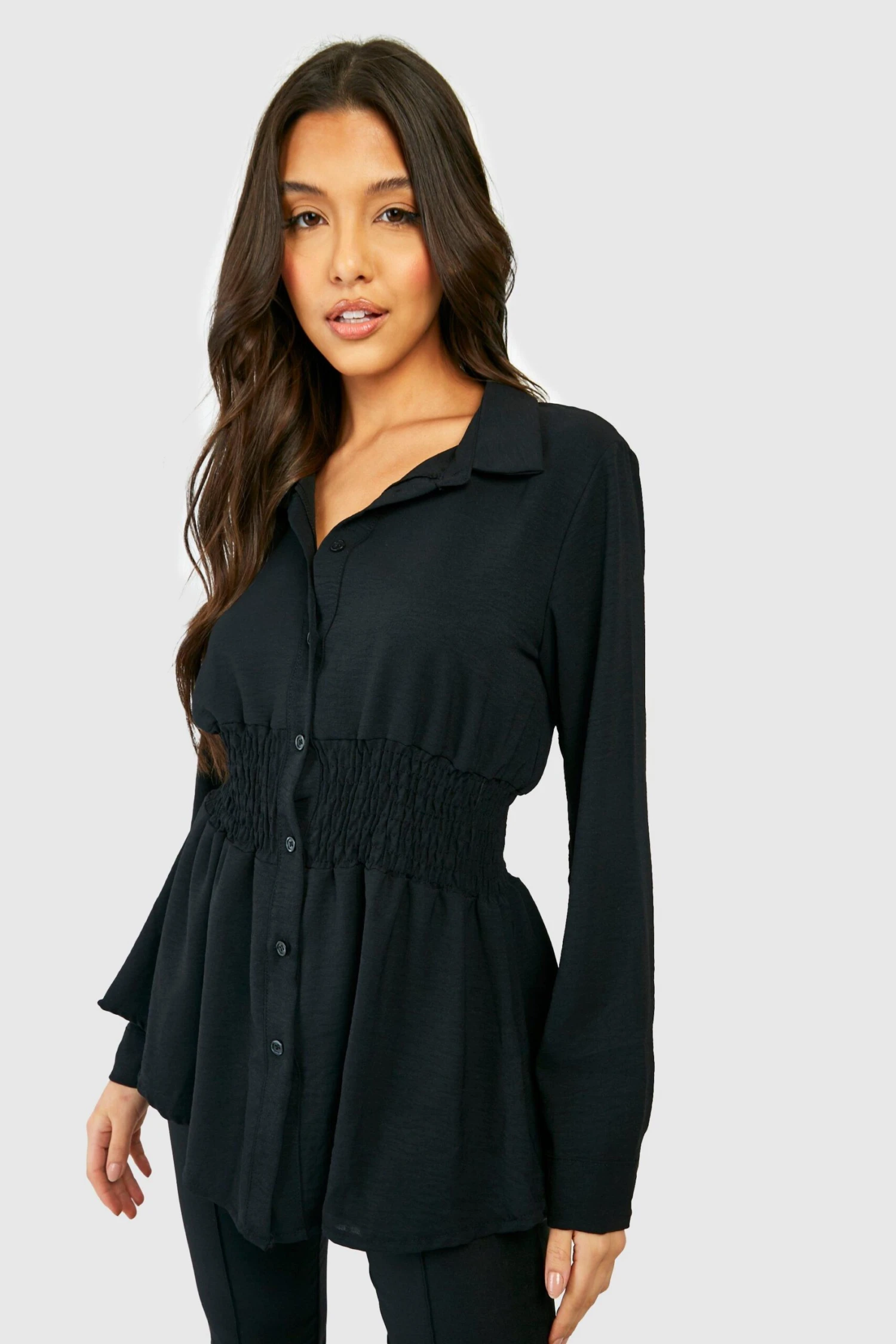 Chemise Martelée à Taille Froncée