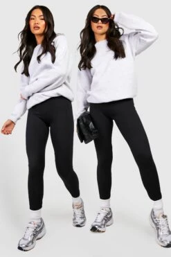 Lot De 2 Leggings Basiques Taille Haute En Jersey