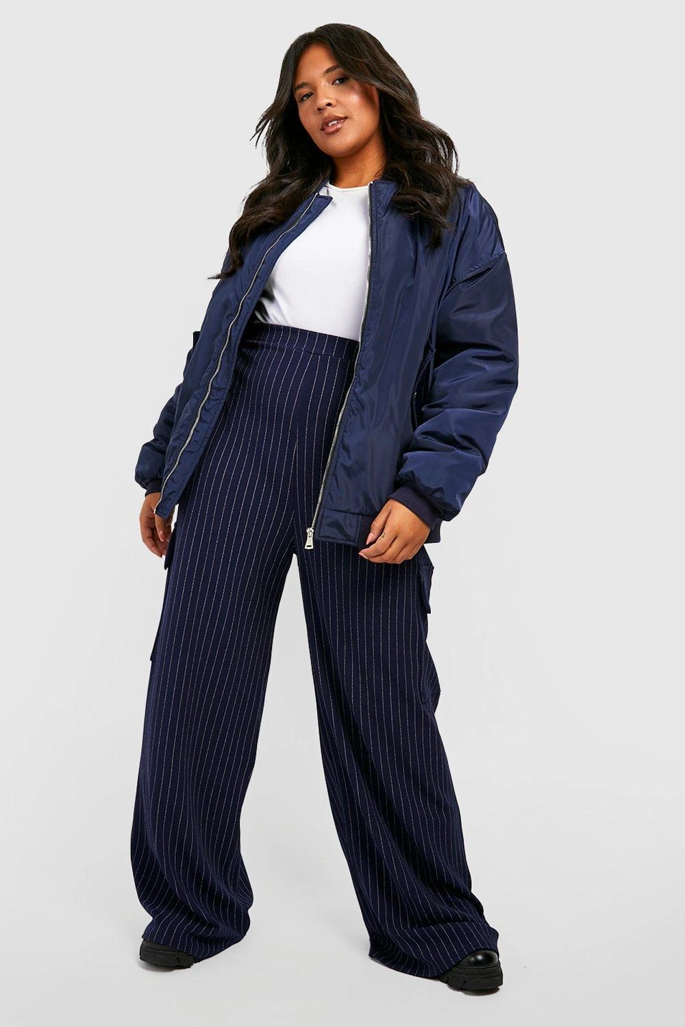 Grande Taille - Pantalon Cargo à Rayures – Image 3