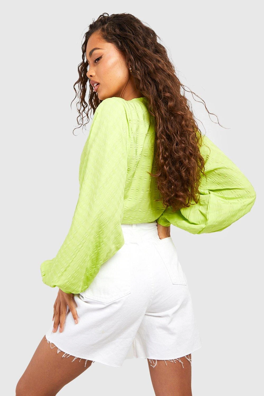 Crop Top Texturé à Manches Chauve-souris – Image 2