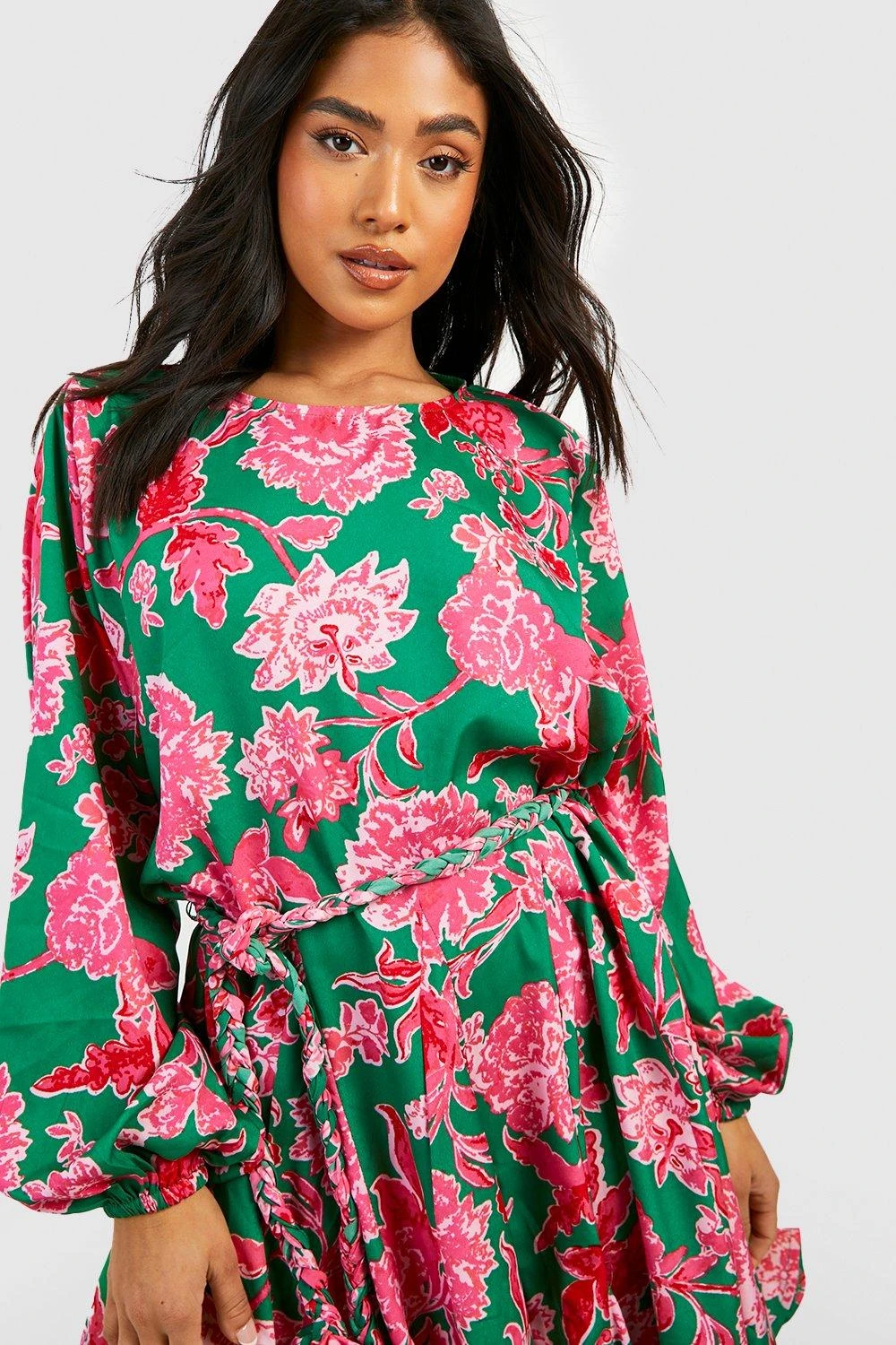 Petite - Robe Patineuse Fleurie à Ceinture – Image 4