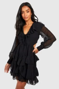 Petite - Robe Patineuse Nouée En Plumetis