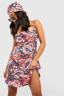 Petite - Ensemble Abstrait Avec Robe Courte Et Foulard