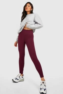 Legging Taille Haute Côtelé Sans Coutures