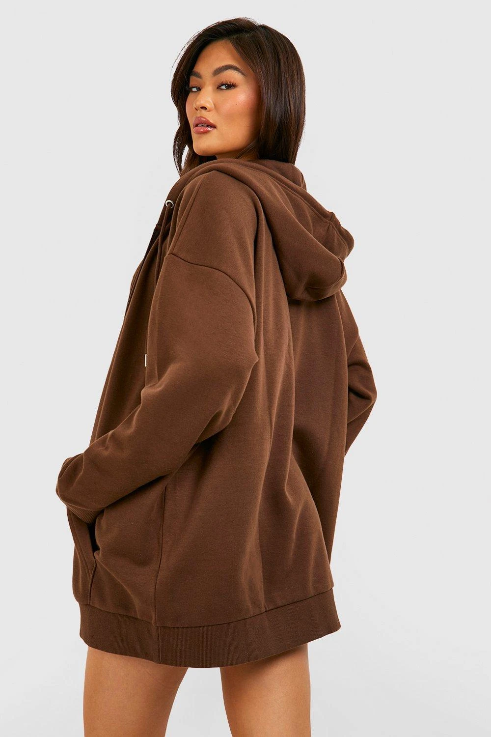 Sweat à Capuche Zippé Oversize Basique – Image 2