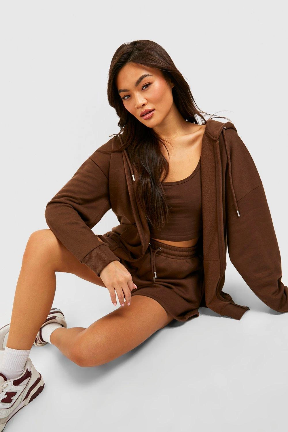 Sweat à Capuche Zippé Oversize Basique – Image 3