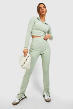 Polo Côtelé à Manches Longues