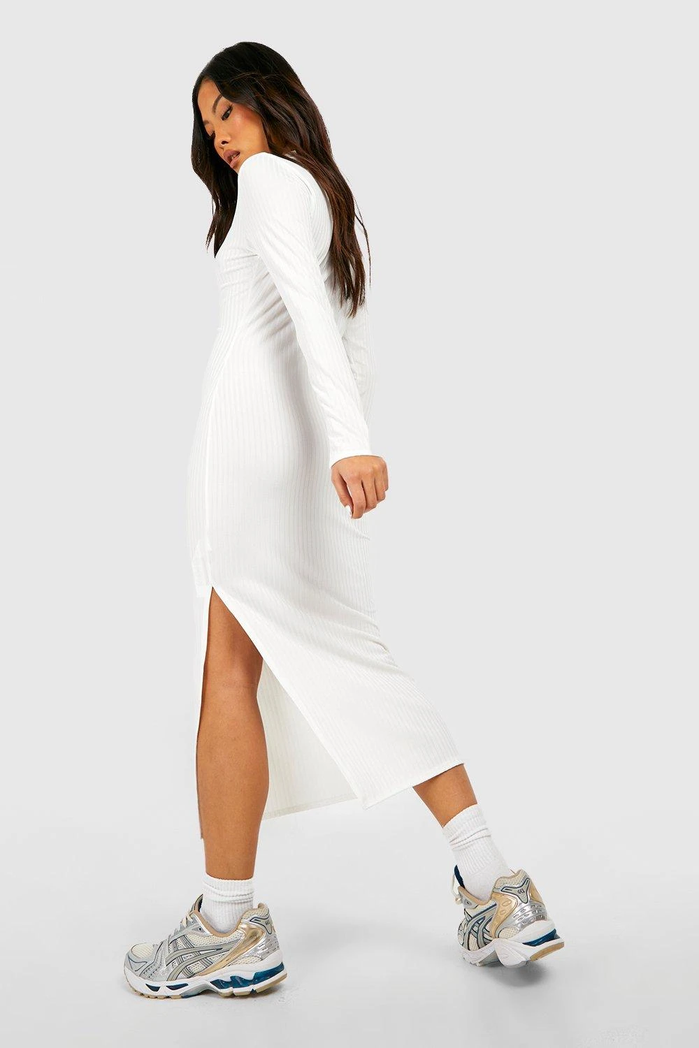 Petite - Robe Côtelée à Ceinture – Image 2