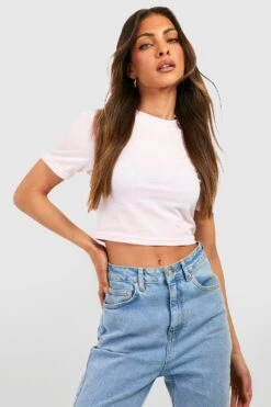 T-shirt Court à Col Rond