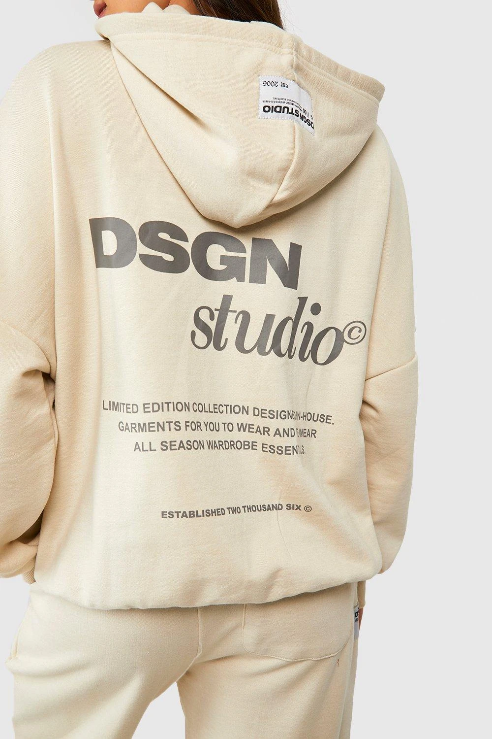 Sweat à Capuche Oversize épais à Slogan – Image 4