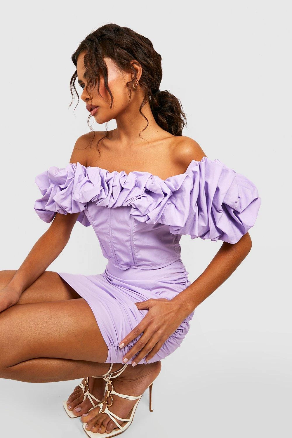 Corset à Col Bateau Et Manches Bouffantes – Image 3