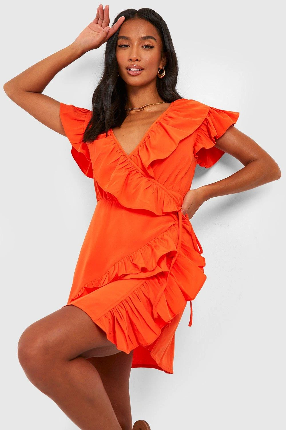 Petite - Robe Portefeuille à Volants – Image 3