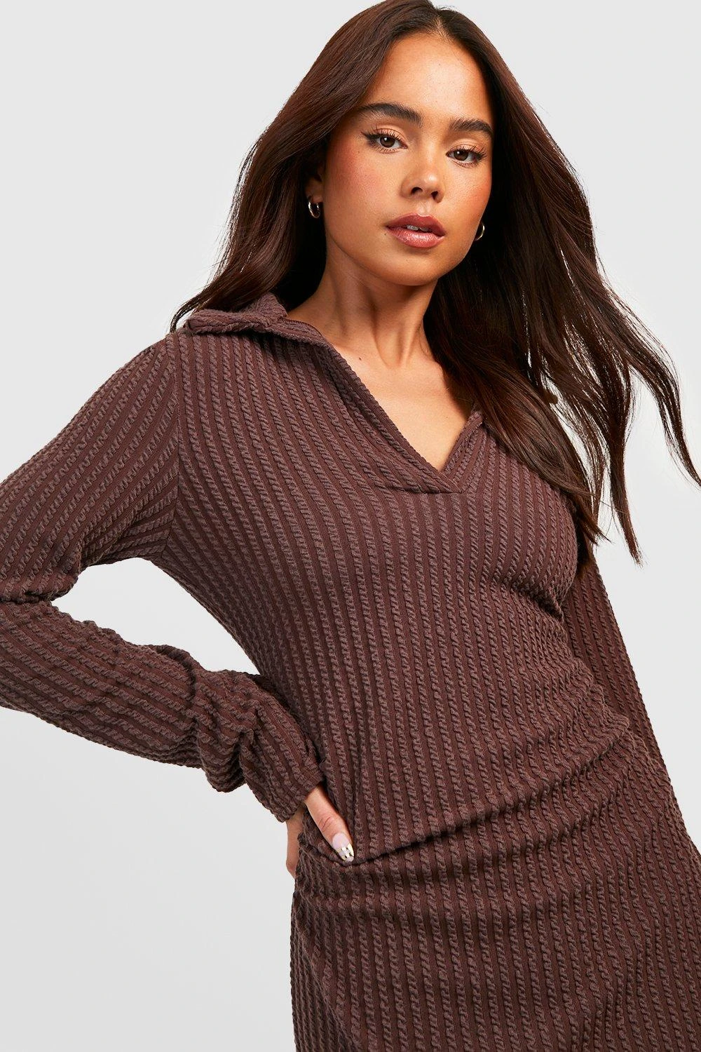 Petite - Robe Longue Texturée Côtelée – Image 4