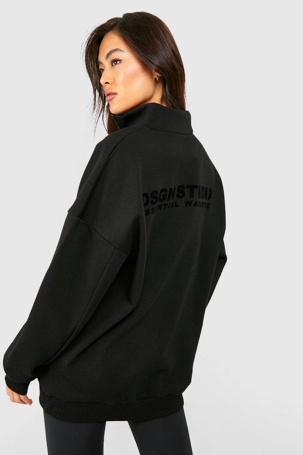 Sweat Oversize Zippé à Logo – Image 2