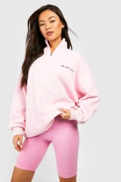 Sweat Oversize Zippé à Slogan