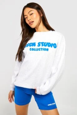 Sweat Oversize à Slogan Imprimé