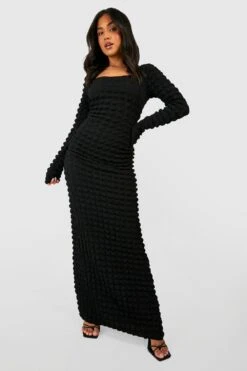 Petite - Robe Texturée à Col Carré