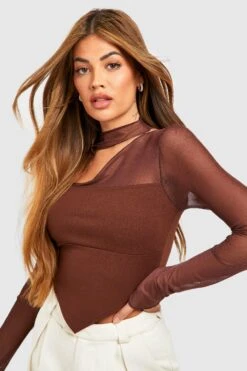 BOOHOO Corset Pointu En Mesh
