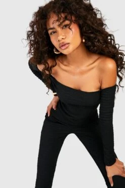 Top Texturé à épaules Dénudées