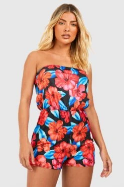 Combishort Bandeau Fleuri En Jersey